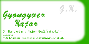 gyongyver major business card